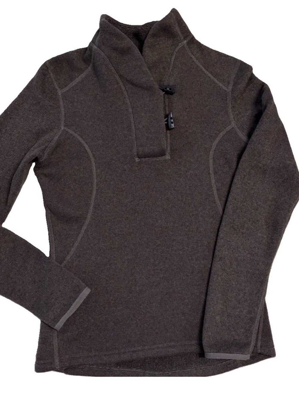 The North Face Button Fleece Shawl Sweater Toggle Buttons Brown Small